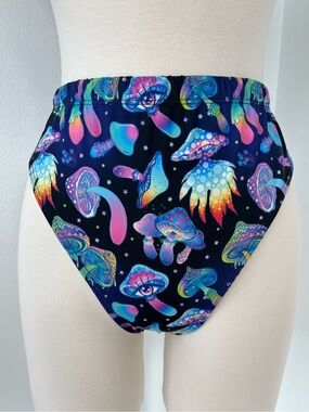 Freedom Rave Wear Psychedelic Mushroom Print Bikini Bottoms